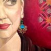 Handmade Silver 925 Earrings, Malachite, Chrysocolla and Quartz S968-88