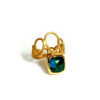 Handmade Silver Ring with Azurite – Malachite and Quartz D824-29