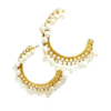 Handmade Hoops with Pearls, Sterling Silver 925 Golg Plated S940-78