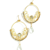 Handmade Silver 925 Goldplated Earrings, Amethyst and Pyrites S403-66