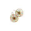 Handmade Earrings Colorful Wheel that Turns 3.5 cm. TEOE4317