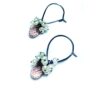 Handmade Silver 925 Earrings with Rhodolites and Pearls S769-30