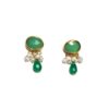 Handmade Silver 925 Earrings, Prehnite and Green Onyx S849G-33