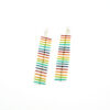 Handmade Sterling Silver 925 Earrings Multicolored Lines TEOE1121