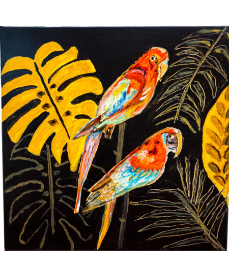Acrylic on canvas “Parrots” 40 x 40 cm. TBL1110