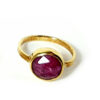 Handmade Silver Ring, Ruby and Quartz D649R-31