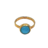 Handmade Silver Ring, Turquoise and Quartz D649T-31
