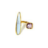 Handmade Silver Ring Chalcedony and Pink Amethyst D845G-40