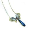 Handmade Silver pendant with Kyanite and Rhodolite Μ897-65