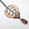 Handmade Silver Pendant with Ruby in Quartz and Spinels Μ900-64OL