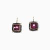 Handmade 925 Silver Earrings, Ruby, Quartz and Hematites S669RU-45