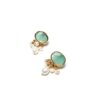 Handmade Silver 925 Earrings, Chalcedony and Pearls S848-33