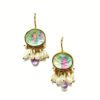 Handmade Silver 925 Earrings, Fuxite and Ruby, Amethyst and Pearls S928B-57