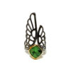 Handmade Gold plated Silver Ring, Jade and Quartz D829-50