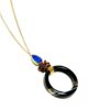 Handmade Silver Pendant with Lapis Lazuli, Rhodolites, Agate Μ069-65