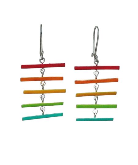 Handmade Sterling Silver 925 Colorful Earrings TEOE6304