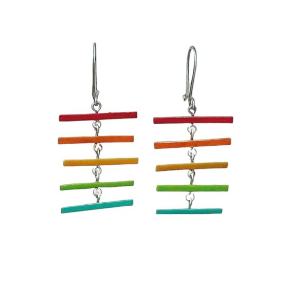 Handmade Sterling Silver 925 Colorful Earrings TEOE6304