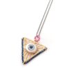 Handmade Silver Pendant Hand painted Eye with Zircons Μ195-40