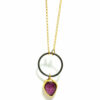 Handmade Silver Pendant, Ruby and Quartz Μ890RU-26
