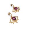 Handmade Silver 925 Earrings, Ruby and Quartz S143-59