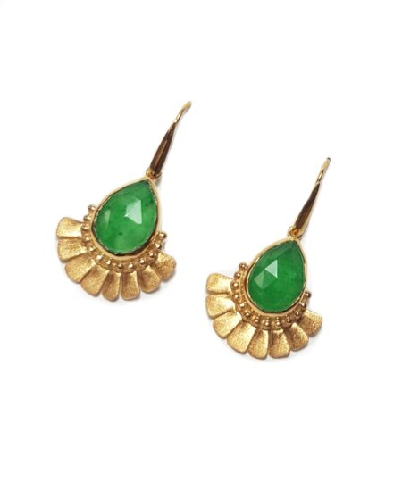 Handmade Silver 925 Earrings, Jade and Quartz S186B-65