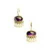Handmade Gold-plated Silver 925 Earrings, Amethyst Quartz and Pearls S578-35