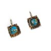 Handmade Silver 925 Earrings, Copper Turquoise, Quartz and Pyrites S669TU-45