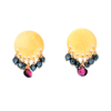 Handmade Silver Earrings Rhodolite and Hematites S670G-20