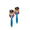 Handmade Silver 925 Earrings, purple and blue Quartz and Rhodolites S946-49