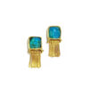 Handmade Gold-plated Silver 925 Earrings, Chrysocolla and Quartz S960-58