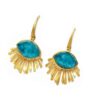 Handmade Gold-plated Silver 925 Earrings, Chrysocolla and Quartz S970-88