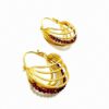 Handmade Silver 925 Earrings, red Rhodolites S975-49