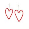 Handmade Sterling Silver 925 Red Heart Earrings TEOE6043