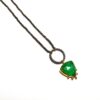 Handmade Sterling Silver Gold Plated Necklace with Jade and Quartz M161-46