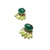 Handmade Silver 925 Earrings, Green Onyx and Peridots S112A-34