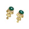 Handmade Silver Earrings green Onyx S140B-45