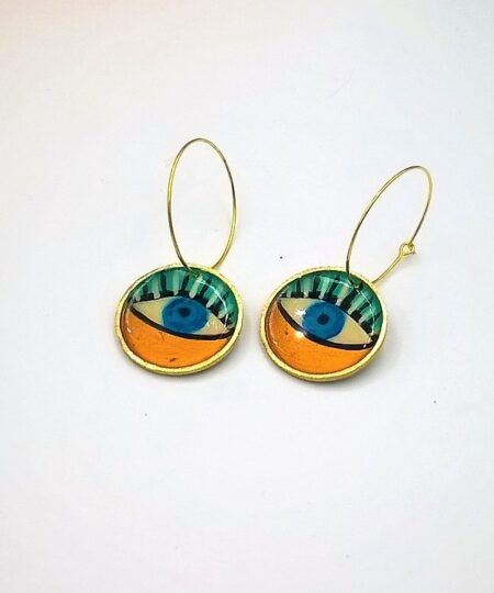 Handmade Earrings with Round Eyes EYES-2190